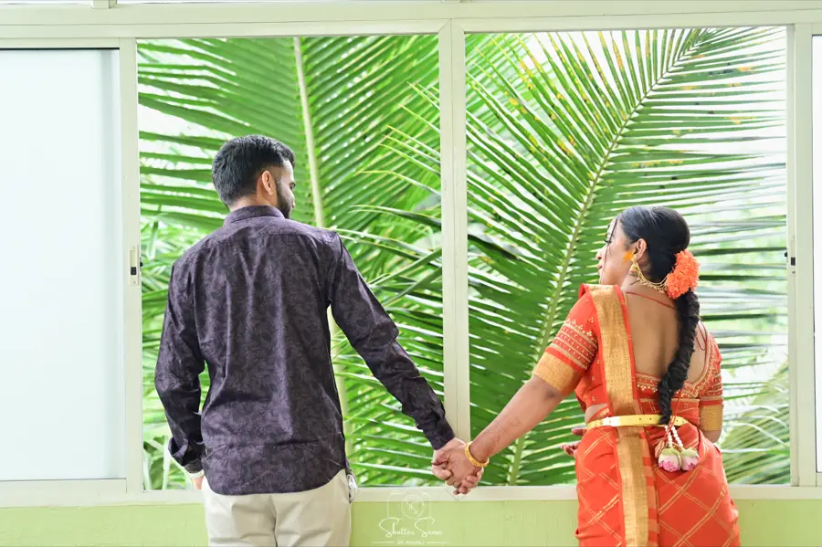 Golden Hour Couple Monograph — 📍 Palatial Verandah · Soft Sunbeam